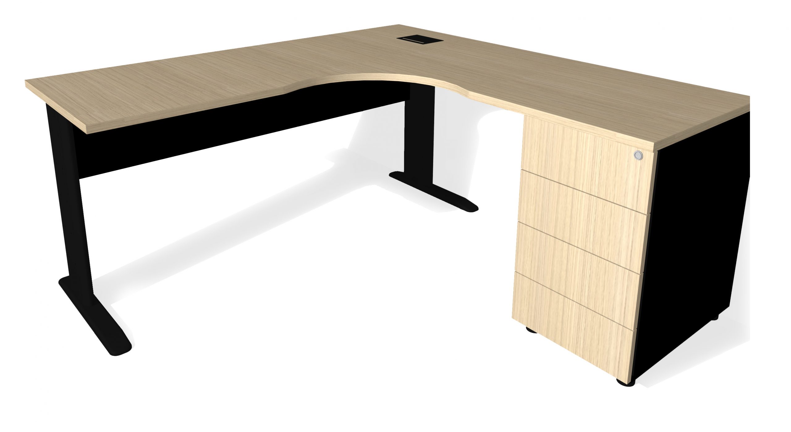 Mesa L Pé Metálico Com Gaveteiro Class